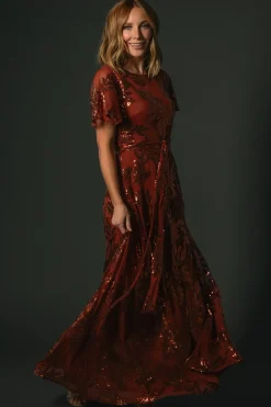 New Baltic Born Muse Sequin Maxi Dress | Cinnamon