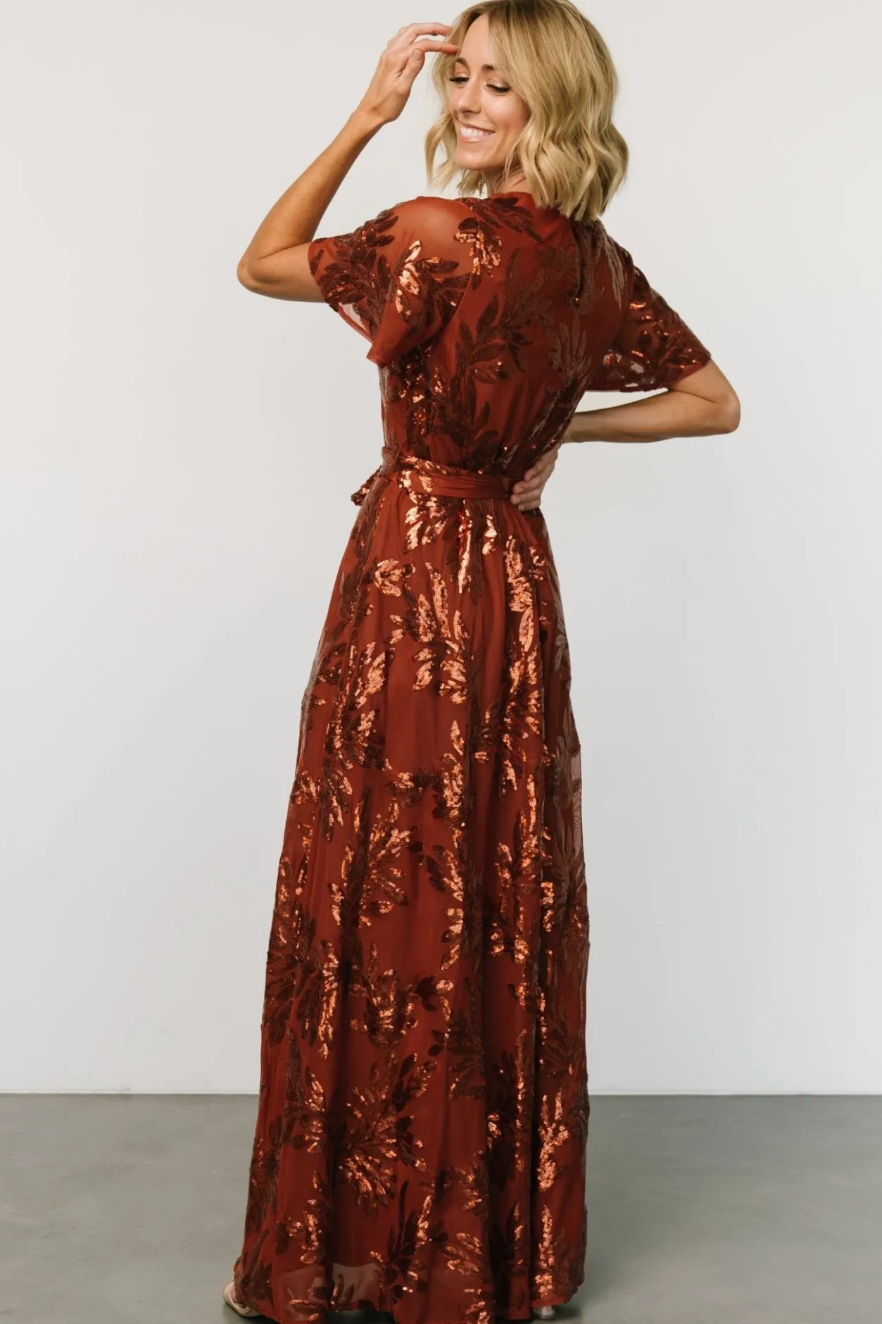 New Baltic Born Muse Sequin Maxi Dress | Cinnamon