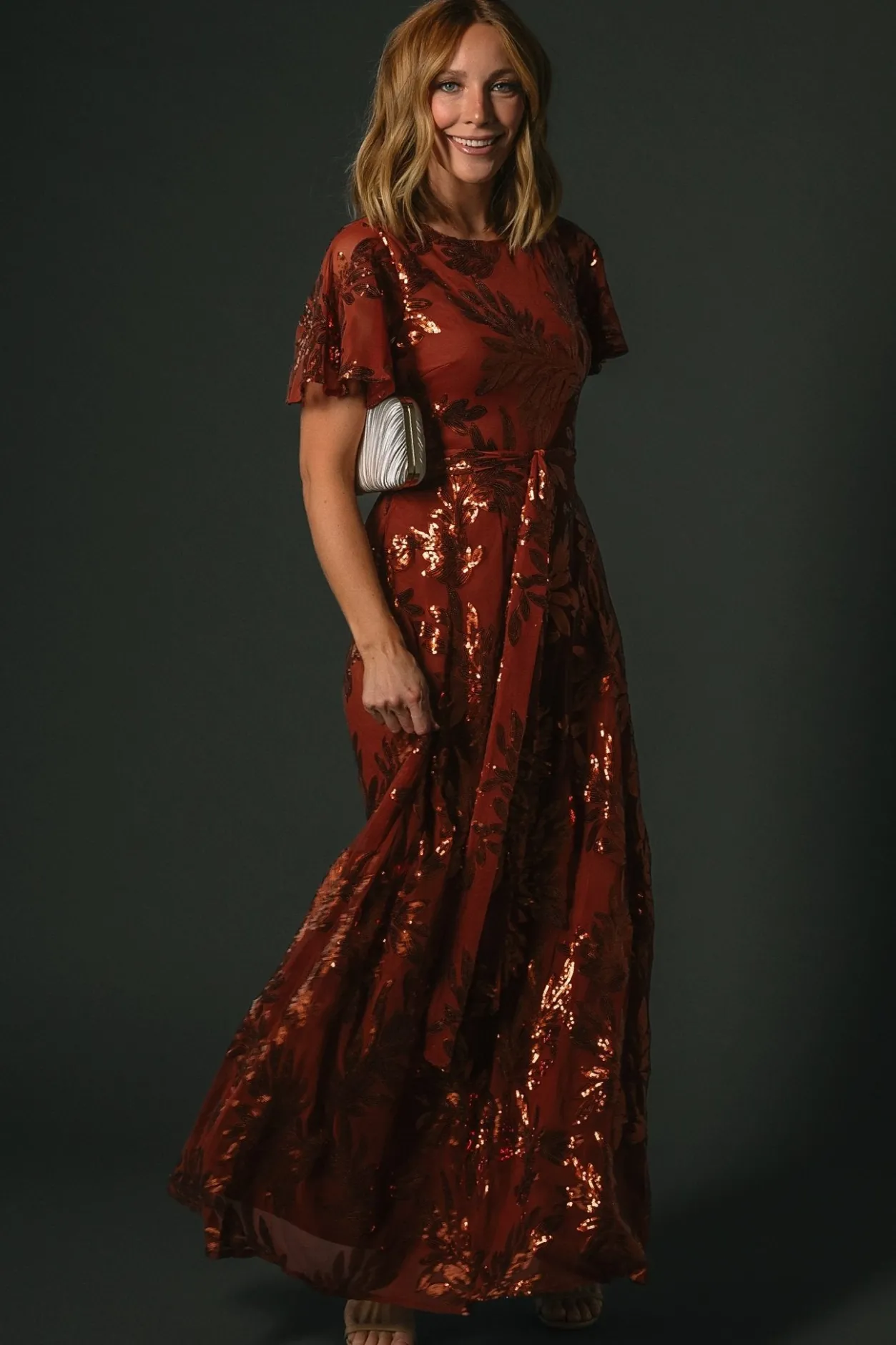 New Baltic Born Muse Sequin Maxi Dress | Cinnamon