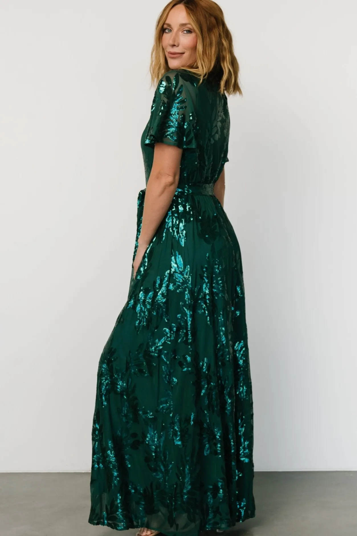 New Baltic Born Muse Sequin Maxi Dress | Emerald