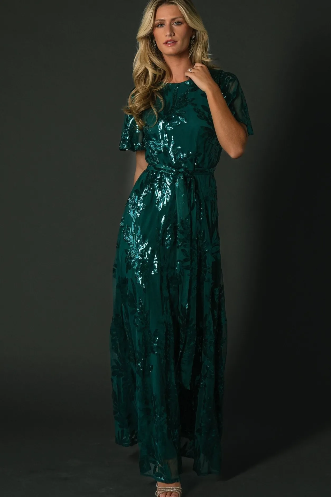 New Baltic Born Muse Sequin Maxi Dress | Emerald