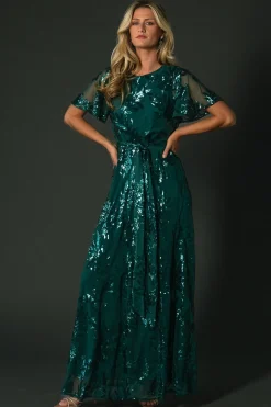 New Baltic Born Muse Sequin Maxi Dress | Emerald