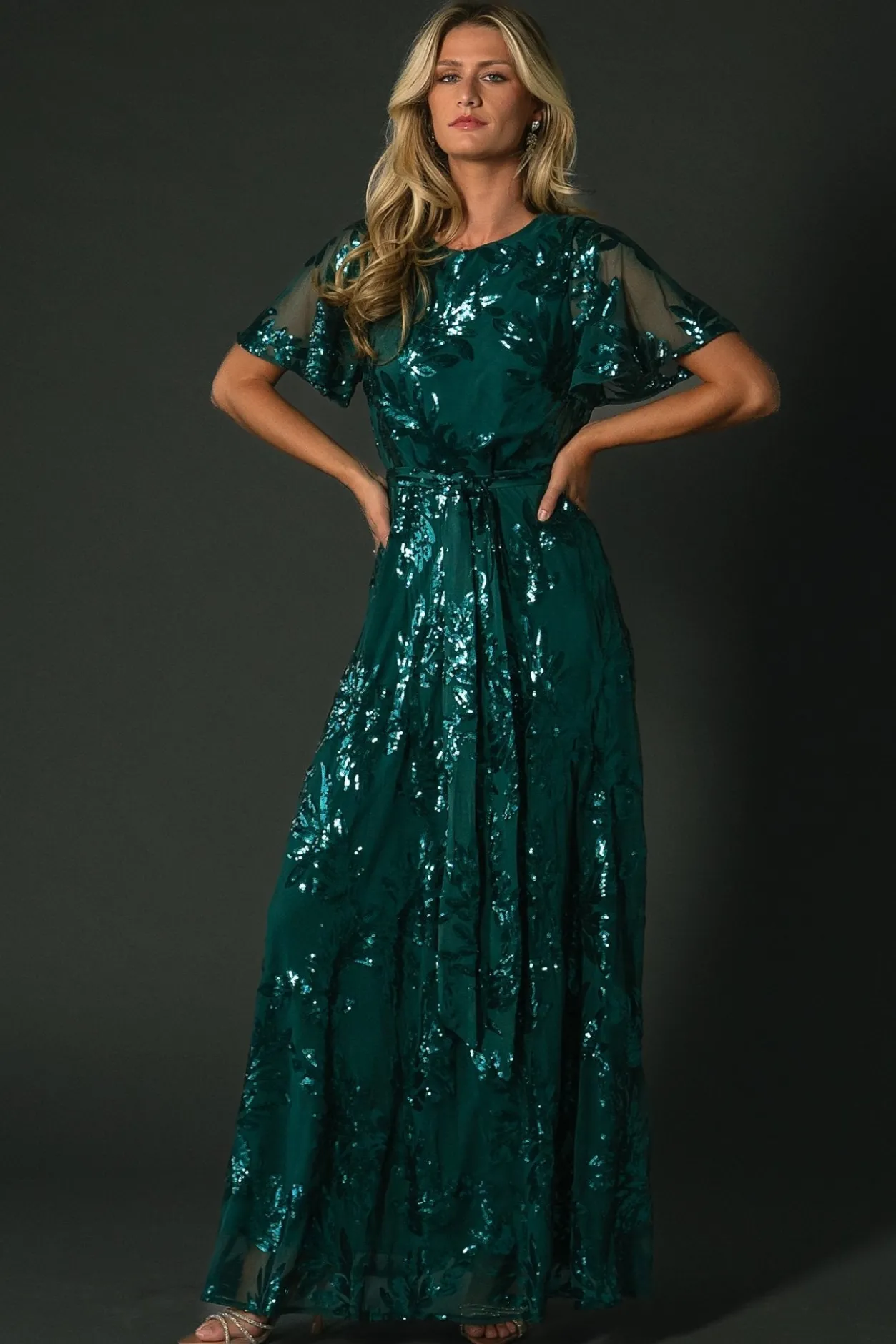 New Baltic Born Muse Sequin Maxi Dress | Emerald