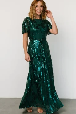 New Baltic Born Muse Sequin Maxi Dress | Emerald