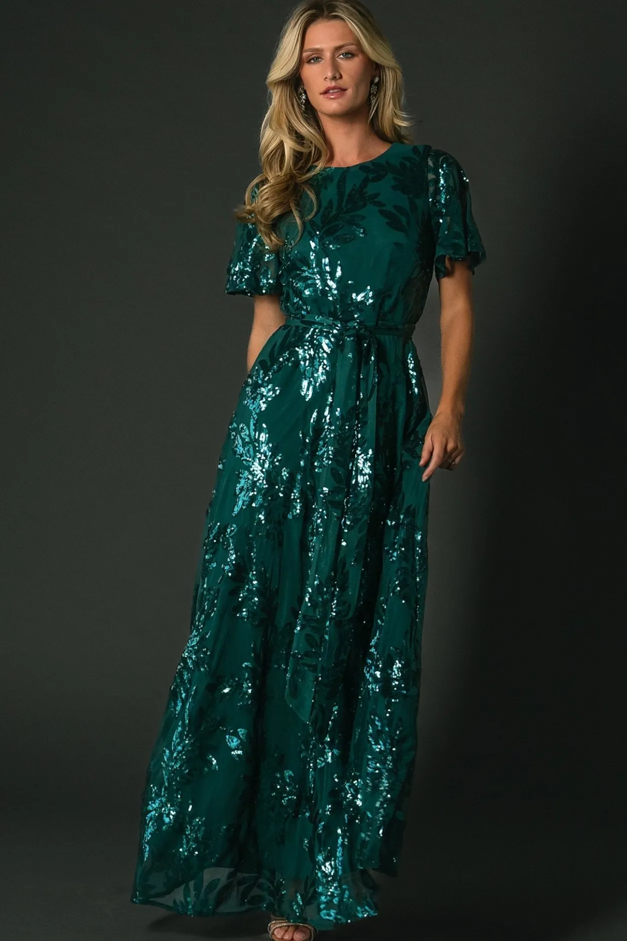 New Baltic Born Muse Sequin Maxi Dress | Emerald