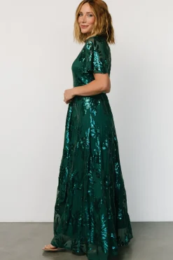 New Baltic Born Muse Sequin Maxi Dress | Emerald