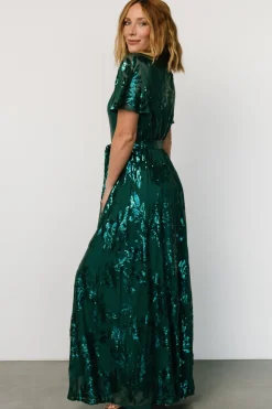 New Baltic Born Muse Sequin Maxi Dress | Emerald