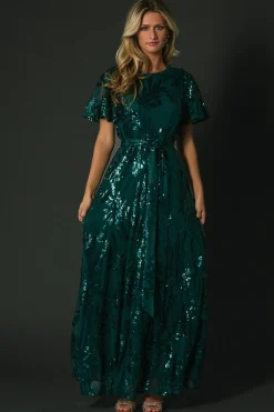 New Baltic Born Muse Sequin Maxi Dress | Emerald
