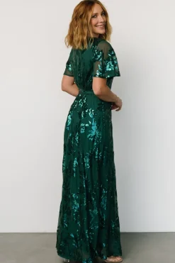 New Baltic Born Muse Sequin Maxi Dress | Emerald