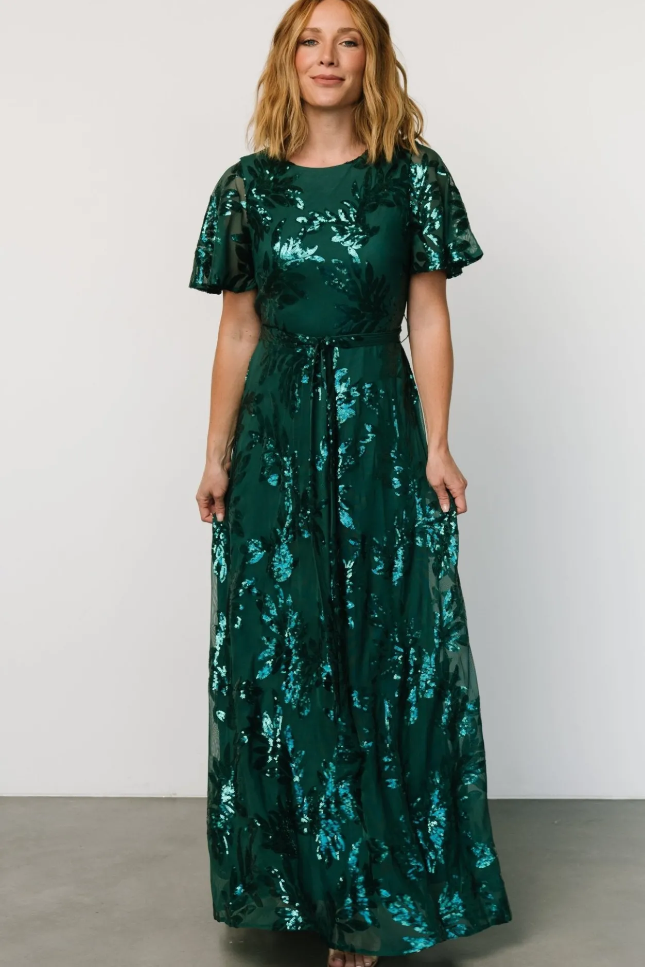 New Baltic Born Muse Sequin Maxi Dress | Emerald