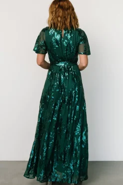 New Baltic Born Muse Sequin Maxi Dress | Emerald