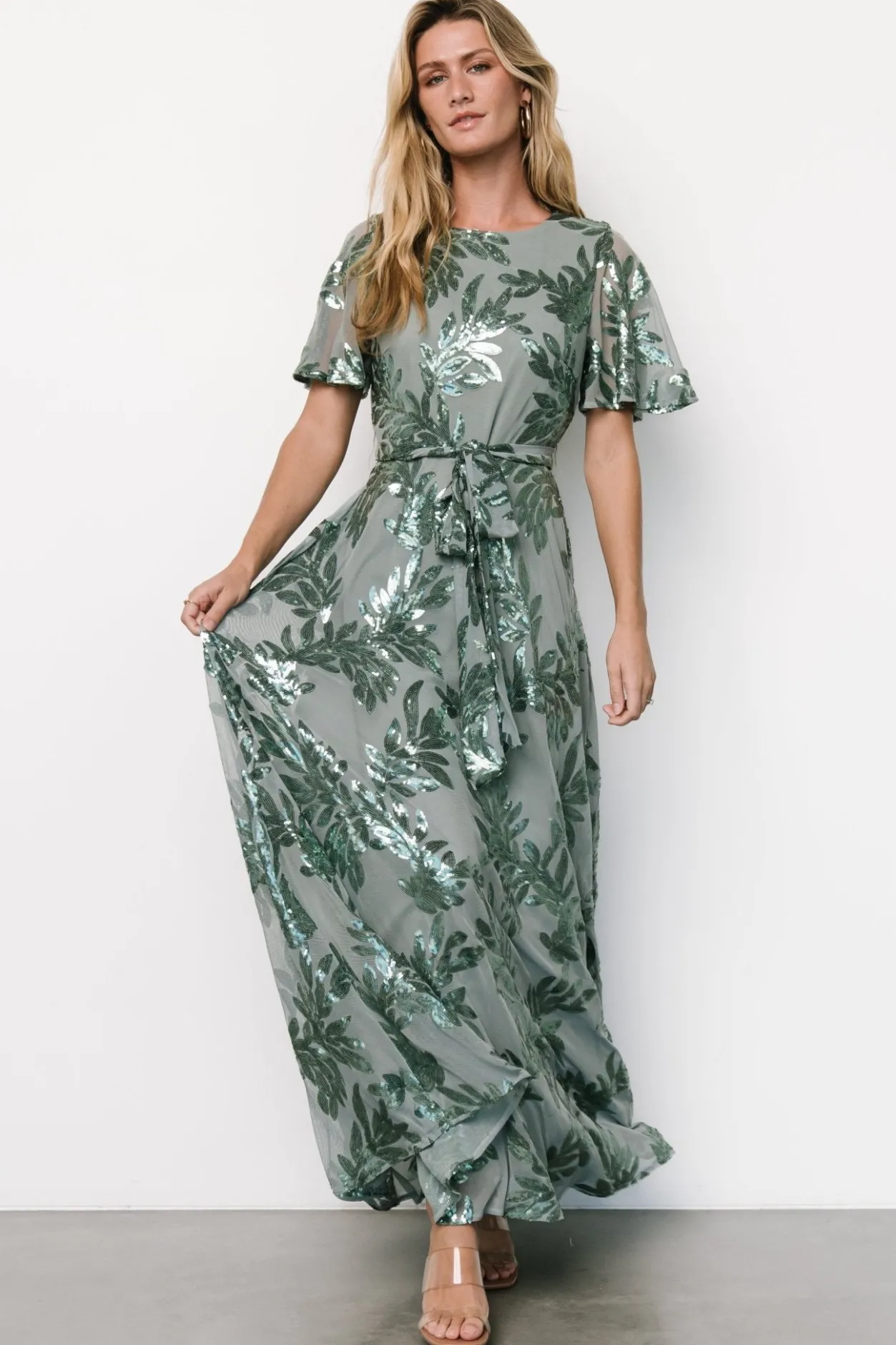 Sale Baltic Born Muse Sequin Maxi Dress | Eucalyptus