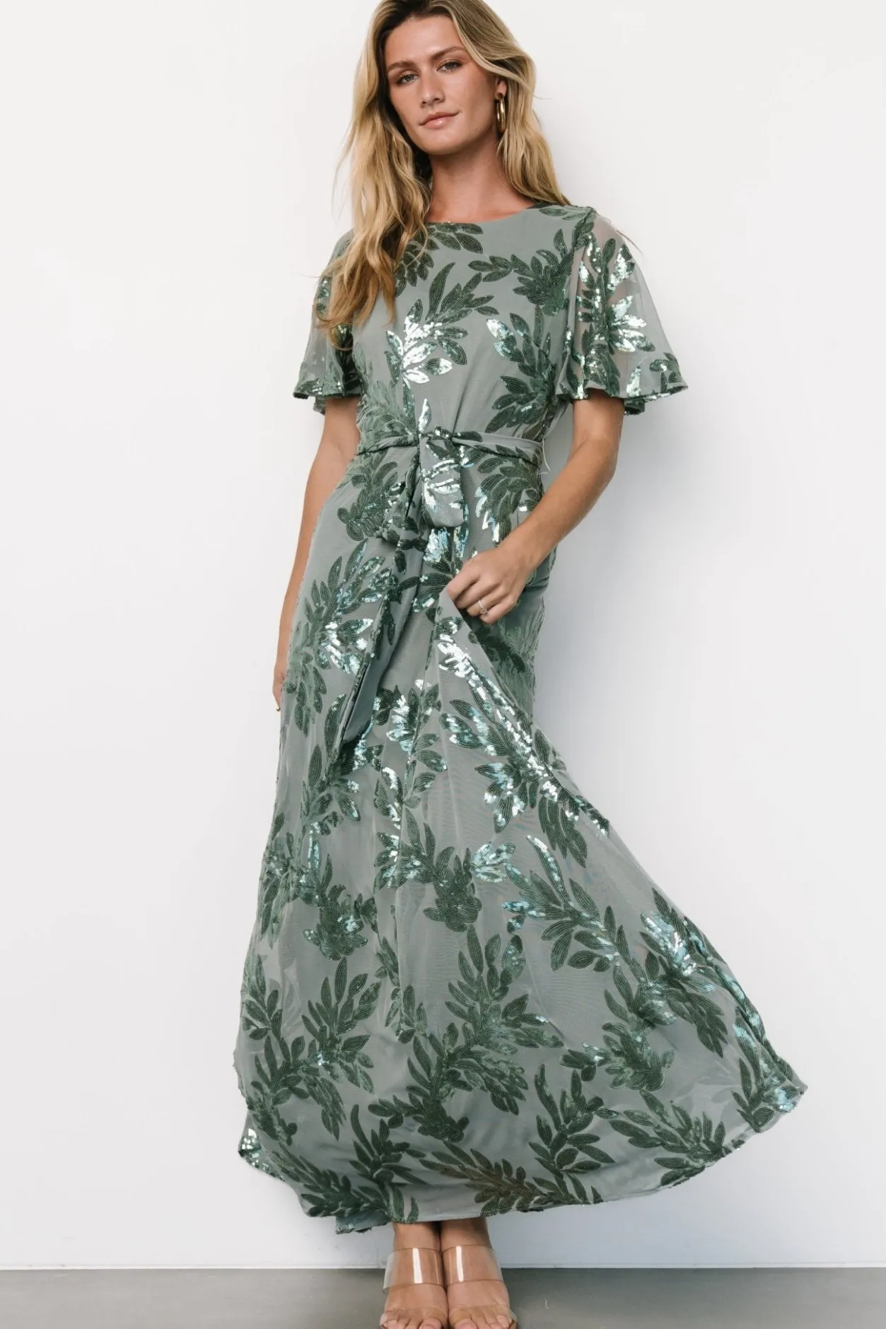 Sale Baltic Born Muse Sequin Maxi Dress | Eucalyptus