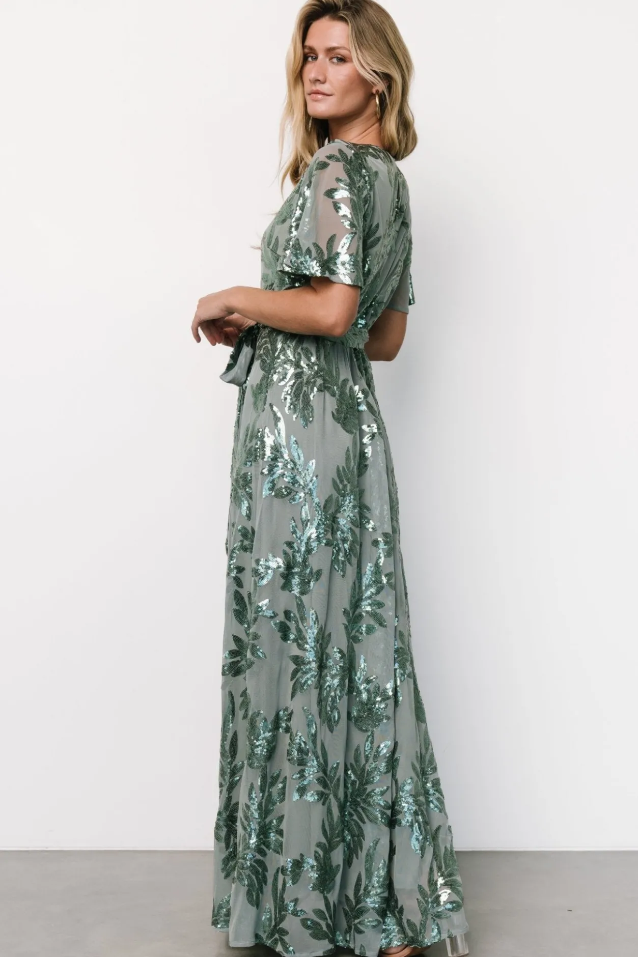 Sale Baltic Born Muse Sequin Maxi Dress | Eucalyptus