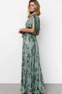 Sale Baltic Born Muse Sequin Maxi Dress | Eucalyptus