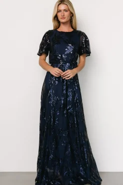 Outlet Baltic Born Muse Sequin Maxi Dress | Navy