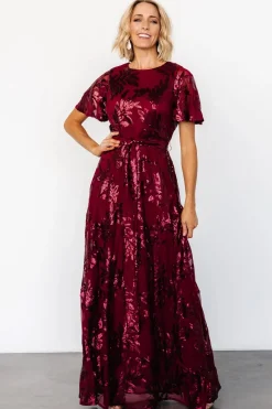 Online Baltic Born Muse Sequin Maxi Dress | Wine