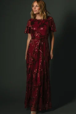 Online Baltic Born Muse Sequin Maxi Dress | Wine