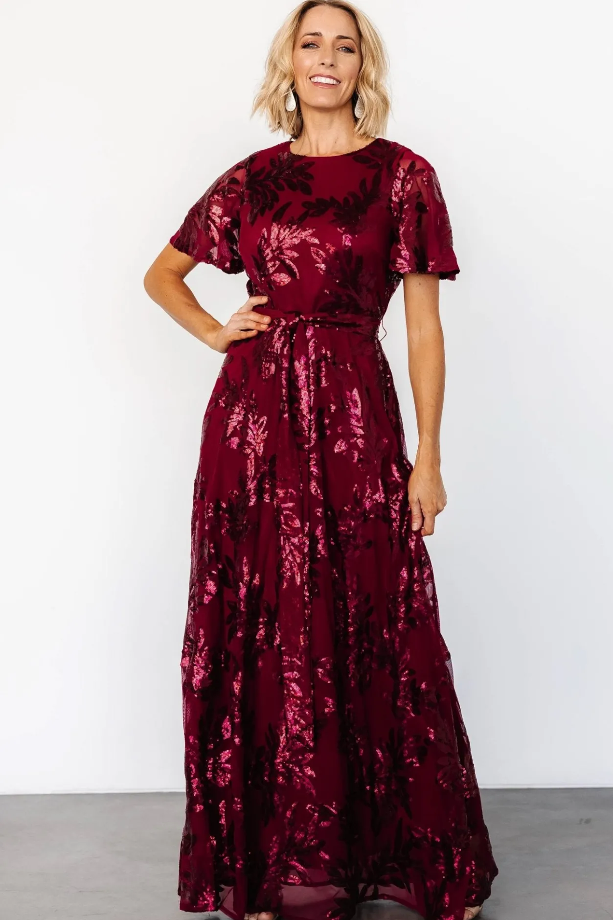 Online Baltic Born Muse Sequin Maxi Dress | Wine