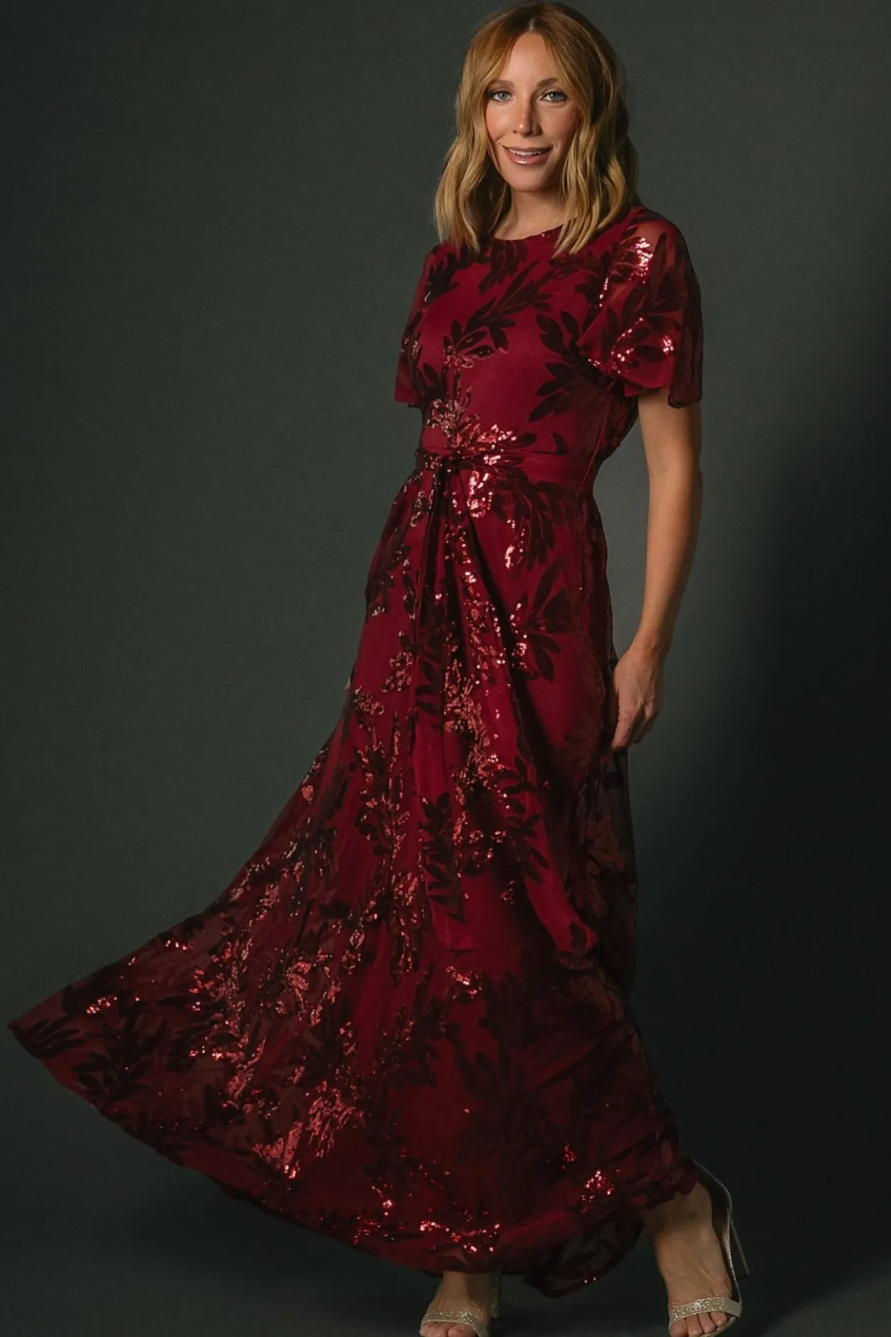 Online Baltic Born Muse Sequin Maxi Dress | Wine