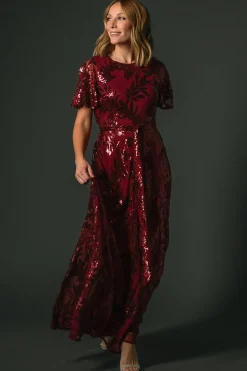 Online Baltic Born Muse Sequin Maxi Dress | Wine