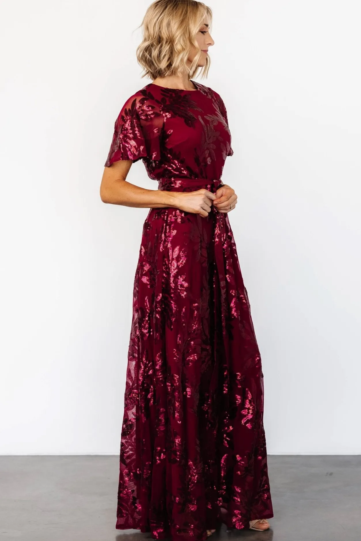 Online Baltic Born Muse Sequin Maxi Dress | Wine