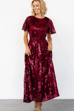 Online Baltic Born Muse Sequin Maxi Dress | Wine