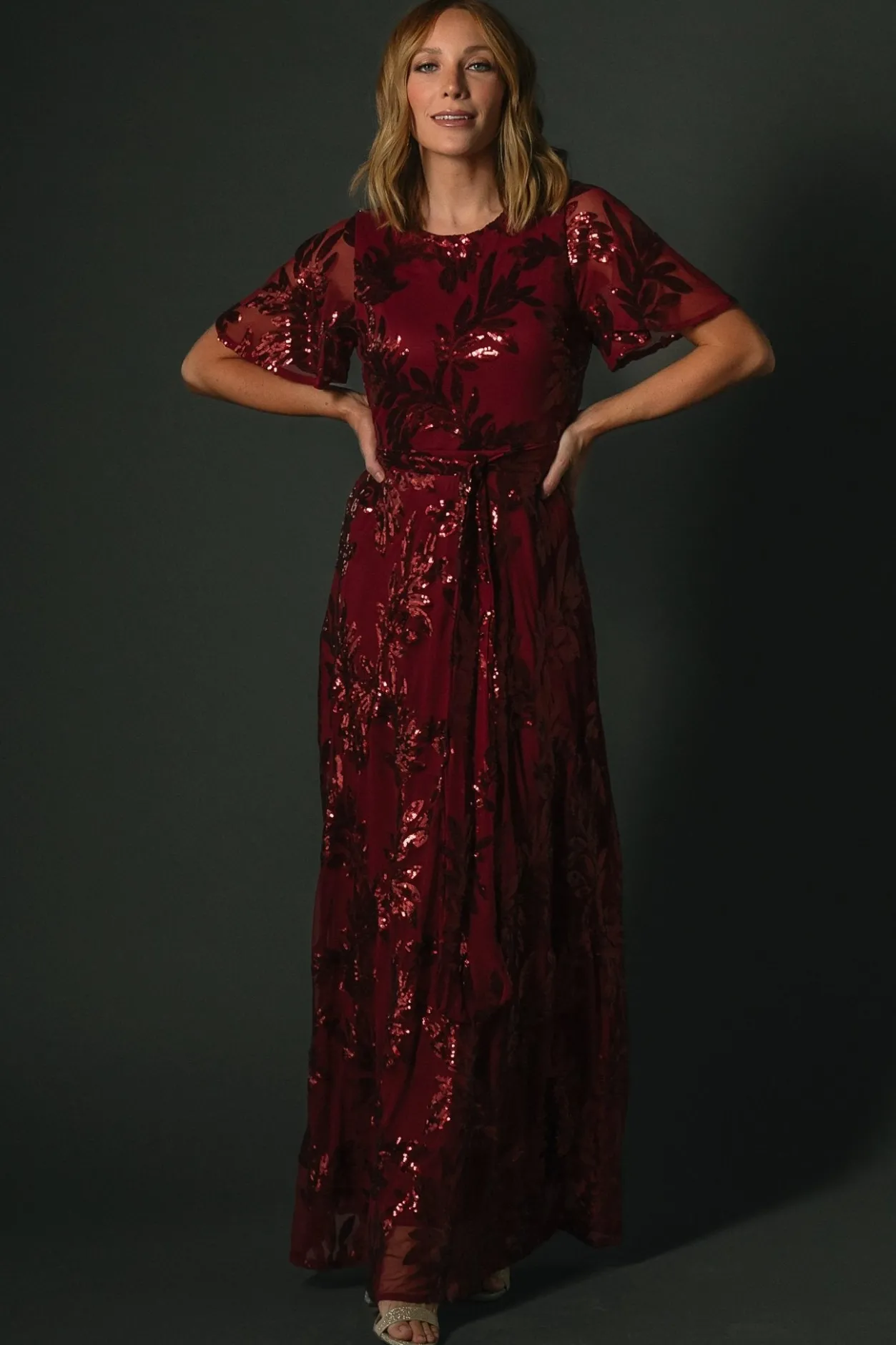 Online Baltic Born Muse Sequin Maxi Dress | Wine