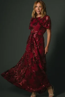 Online Baltic Born Muse Sequin Maxi Dress | Wine