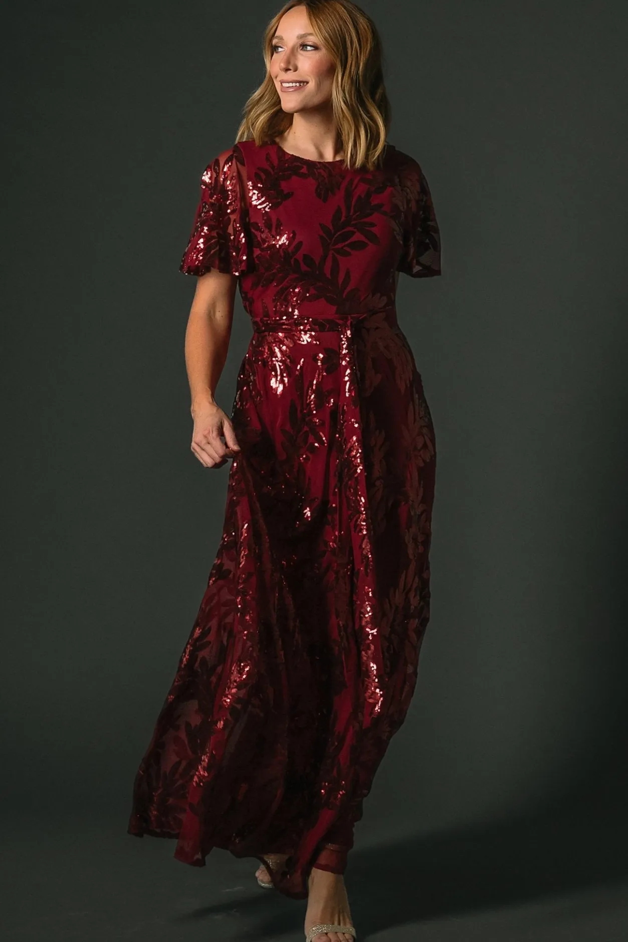 Online Baltic Born Muse Sequin Maxi Dress | Wine