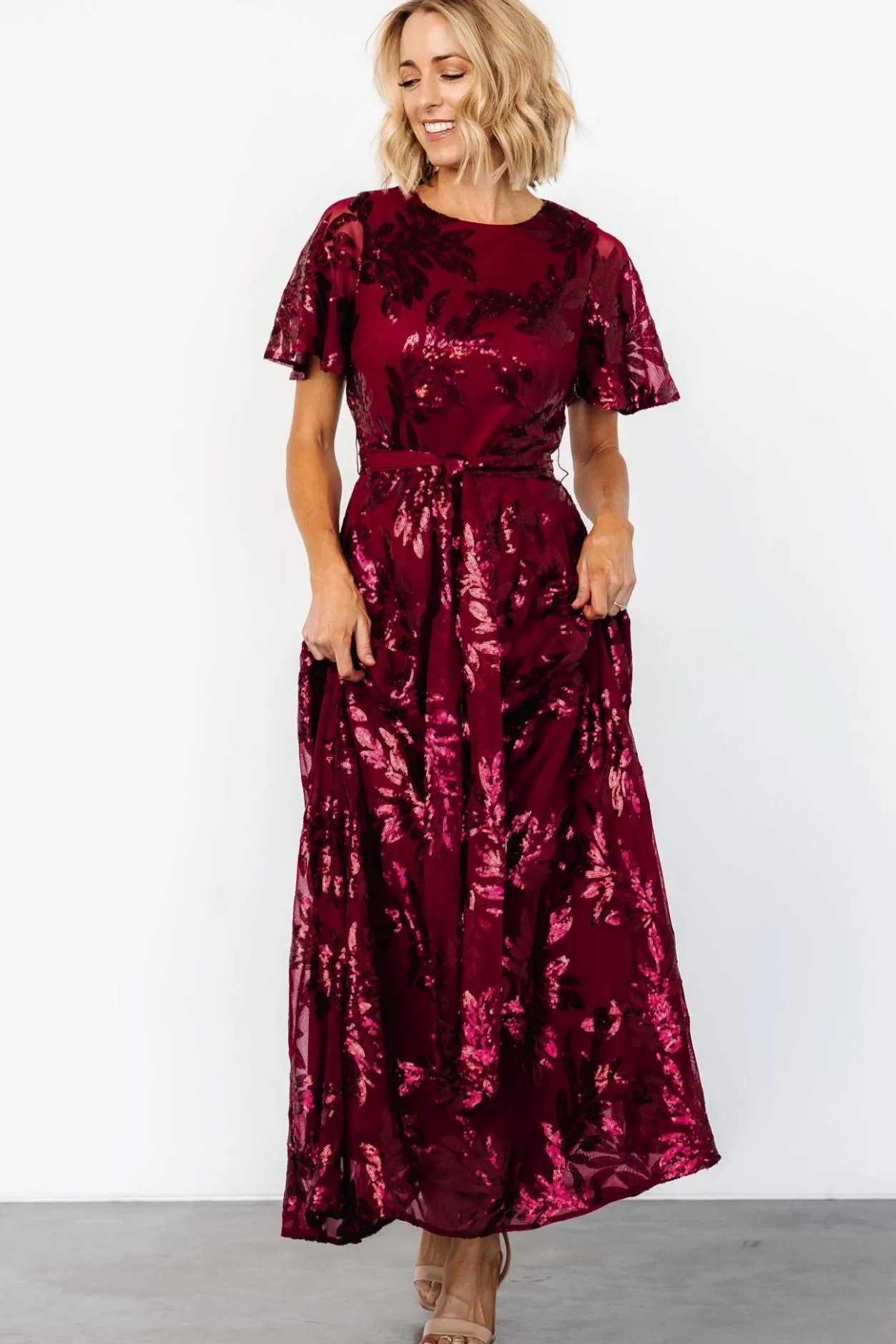 Online Baltic Born Muse Sequin Maxi Dress | Wine