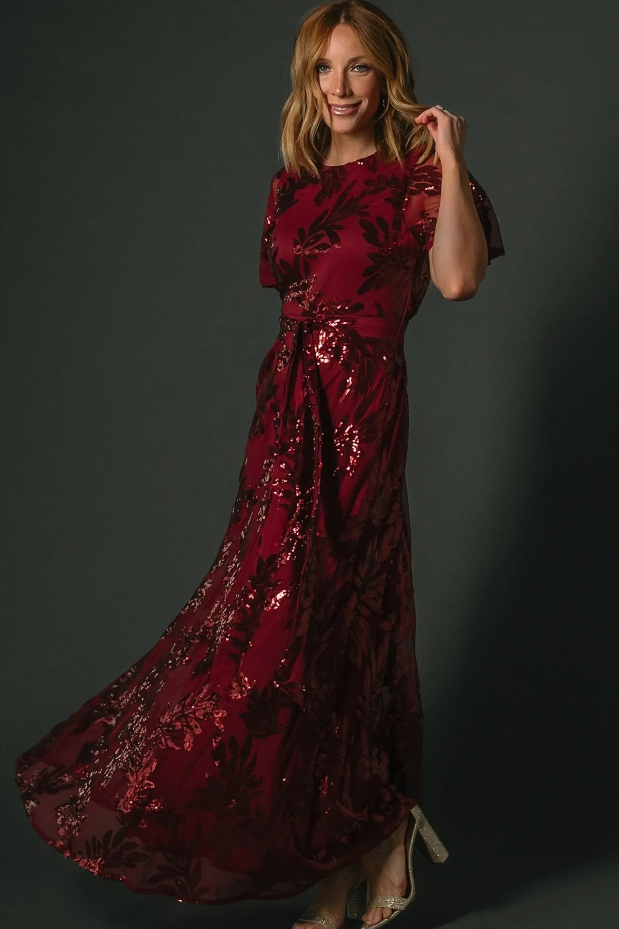 Online Baltic Born Muse Sequin Maxi Dress | Wine