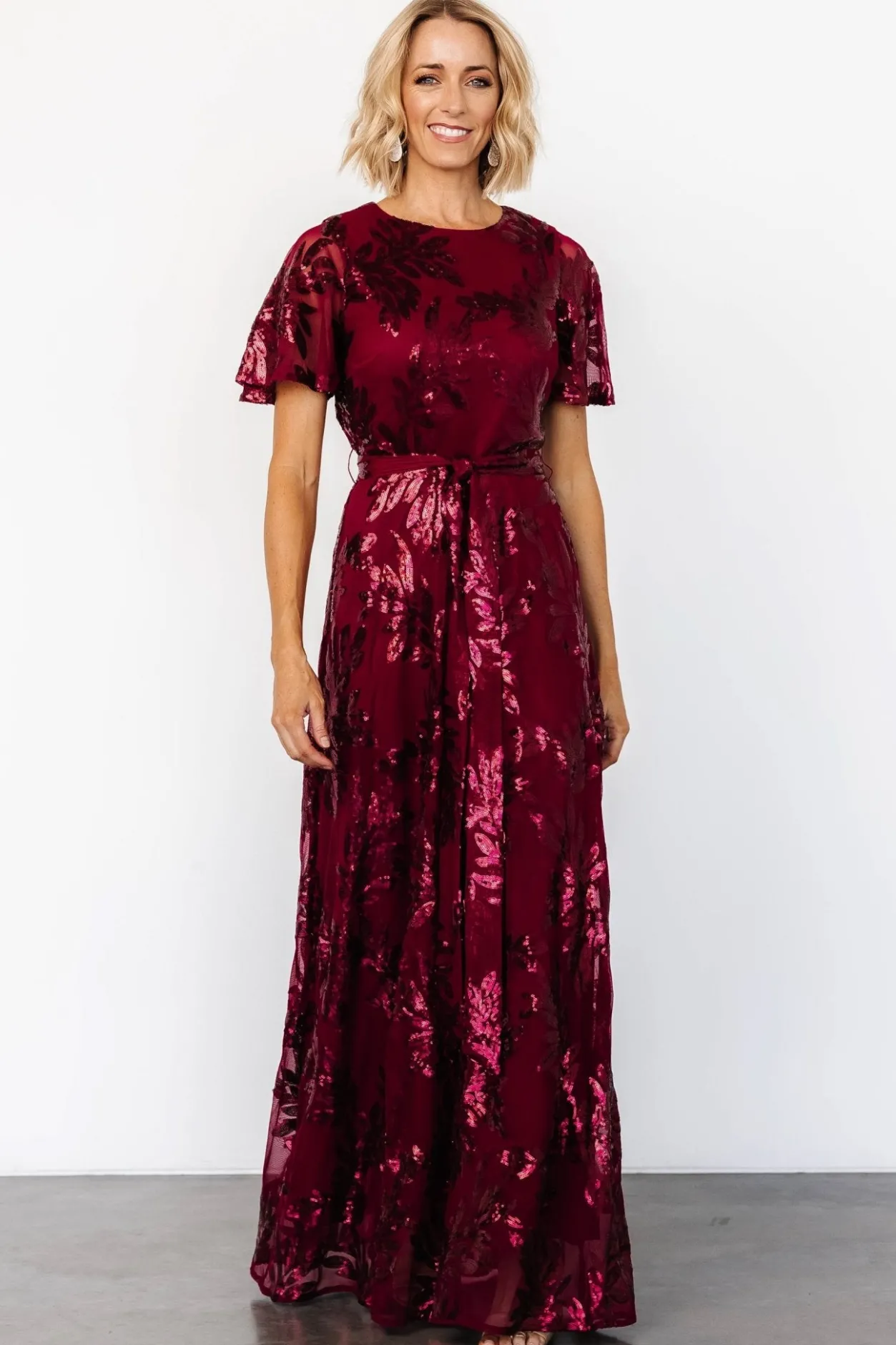 Online Baltic Born Muse Sequin Maxi Dress | Wine
