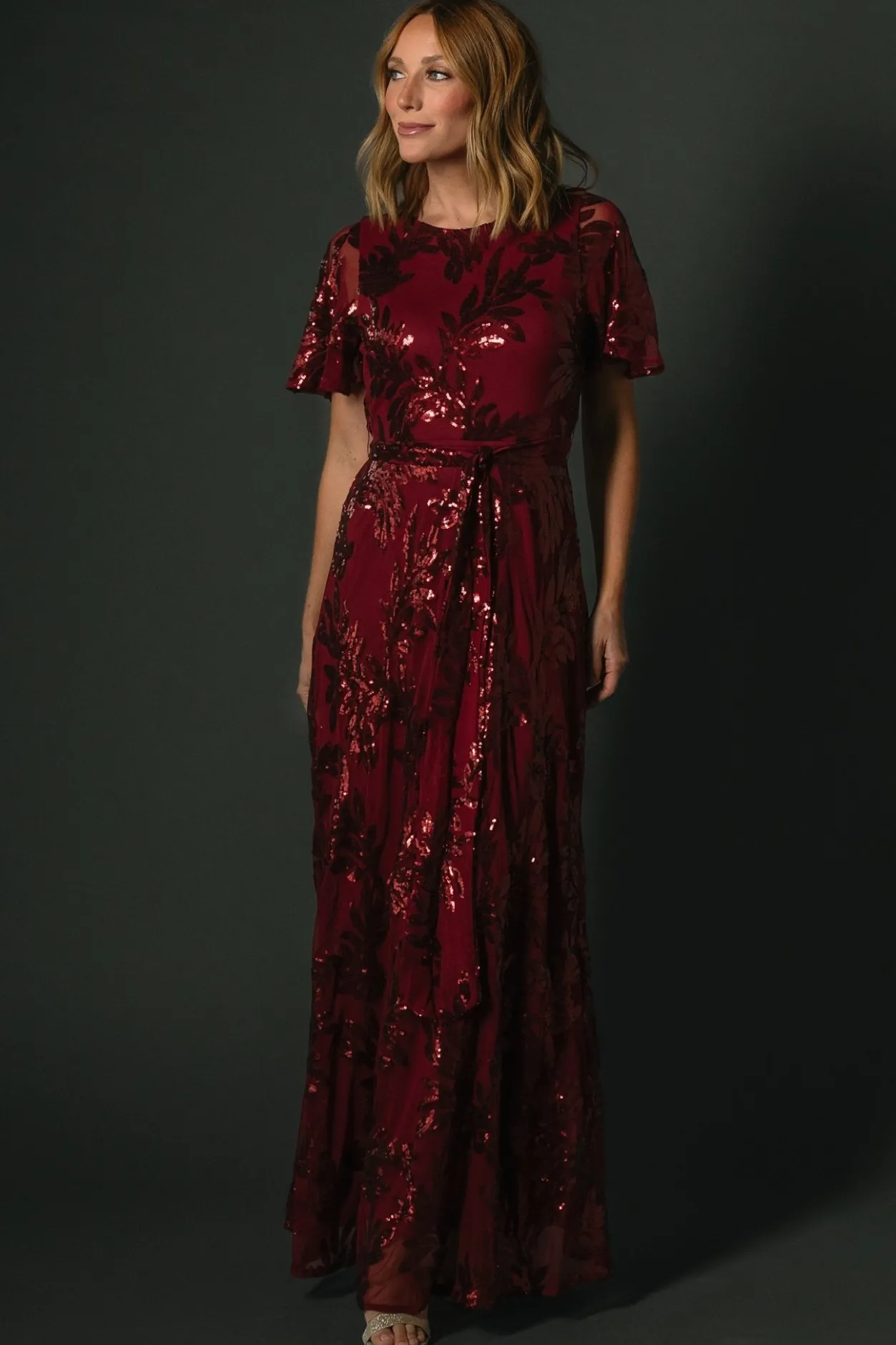Online Baltic Born Muse Sequin Maxi Dress | Wine