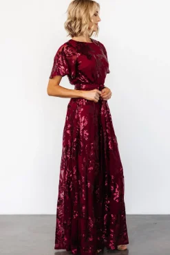Online Baltic Born Muse Sequin Maxi Dress | Wine