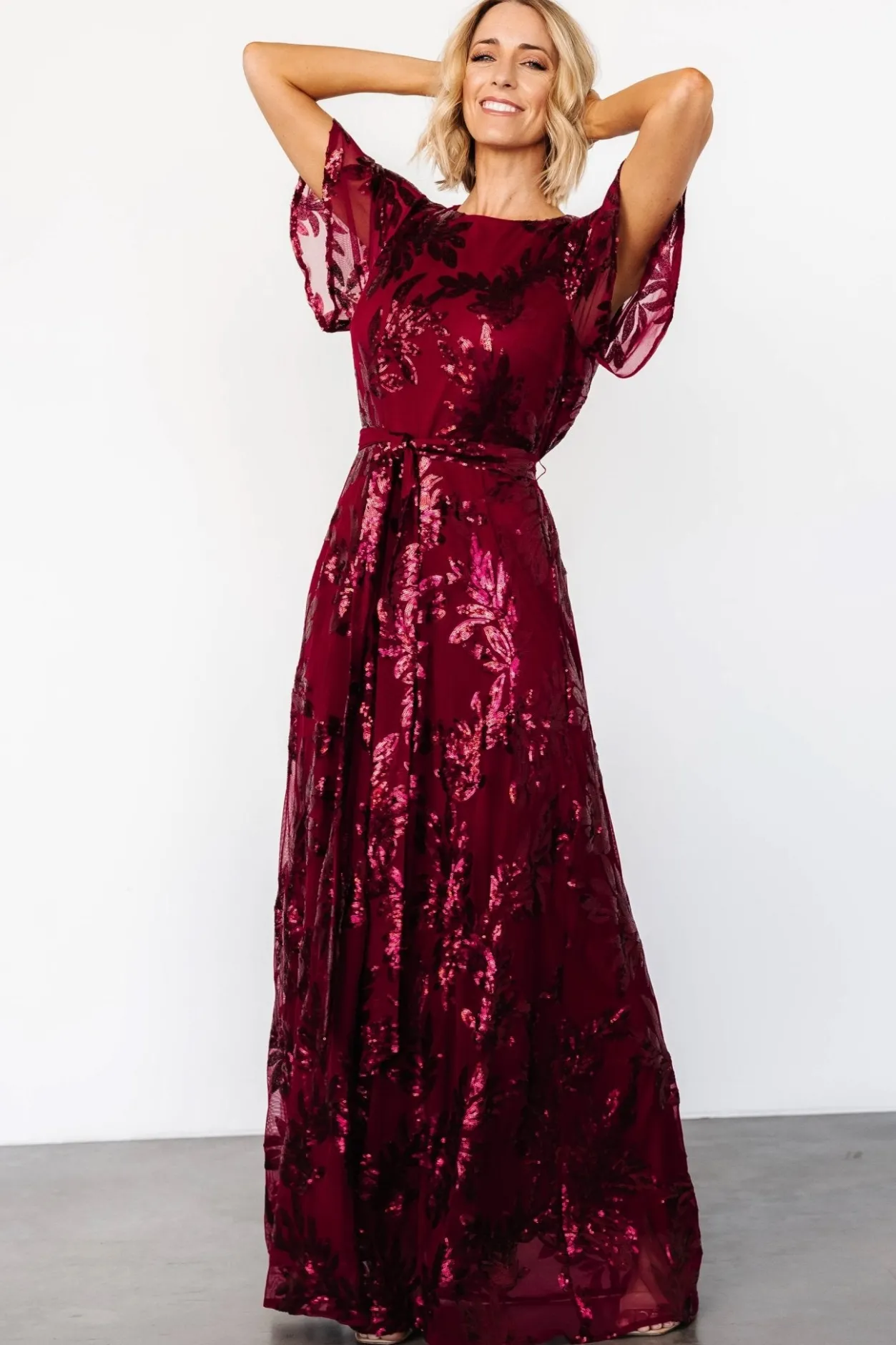 Online Baltic Born Muse Sequin Maxi Dress | Wine