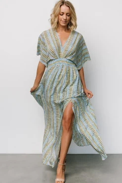 Best Baltic Born Mylis Kimono Dress | Blue + Green Print Blue+GreenPrint