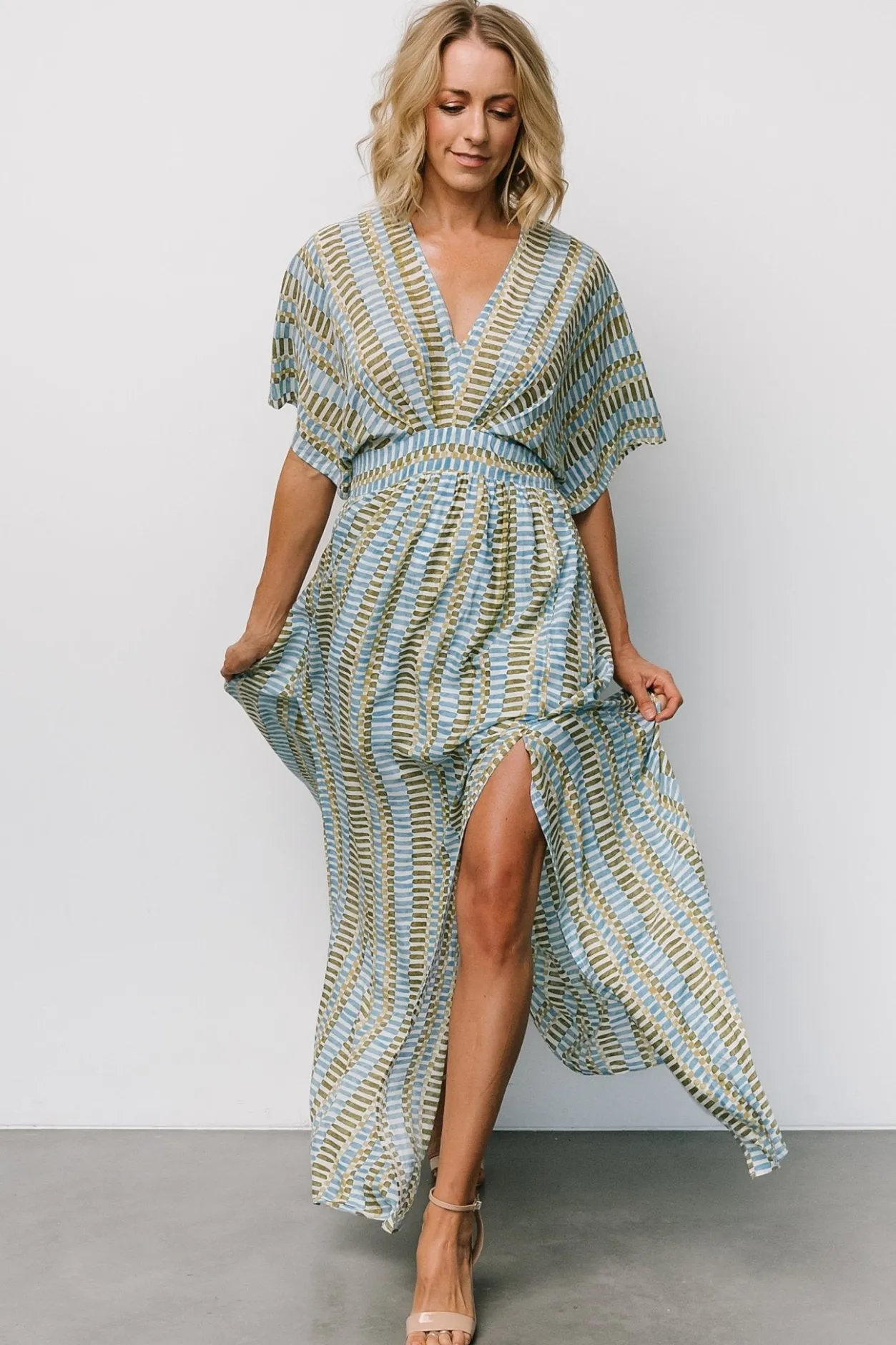 Best Baltic Born Mylis Kimono Dress | Blue + Green Print Blue+GreenPrint
