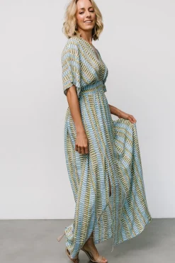 Best Baltic Born Mylis Kimono Dress | Blue + Green Print Blue+GreenPrint