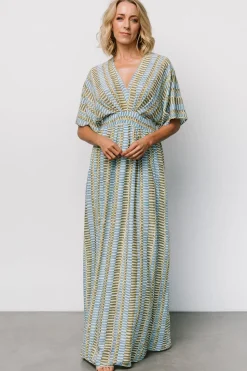 Best Baltic Born Mylis Kimono Dress | Blue + Green Print Blue+GreenPrint