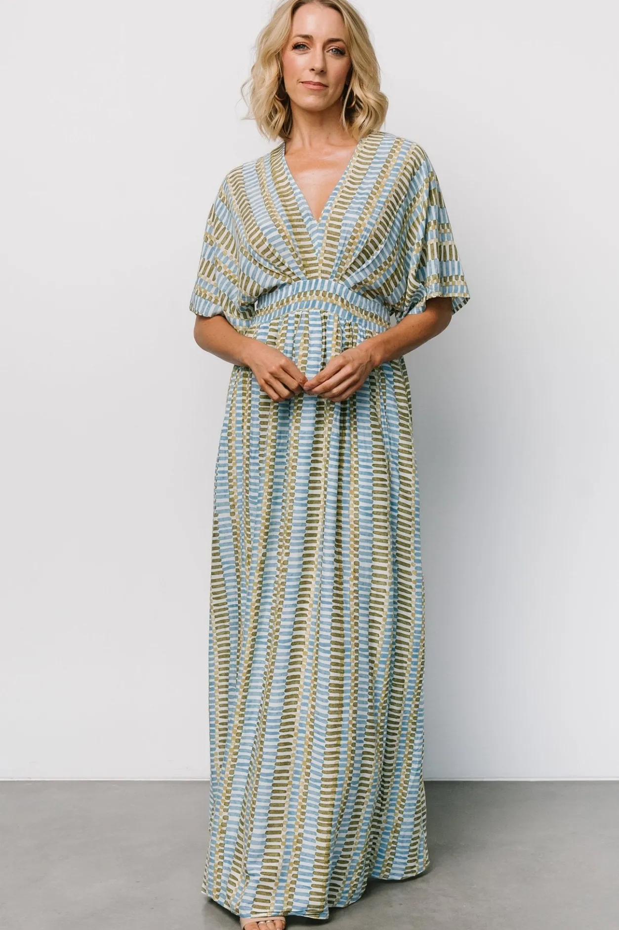 Best Baltic Born Mylis Kimono Dress | Blue + Green Print Blue+GreenPrint