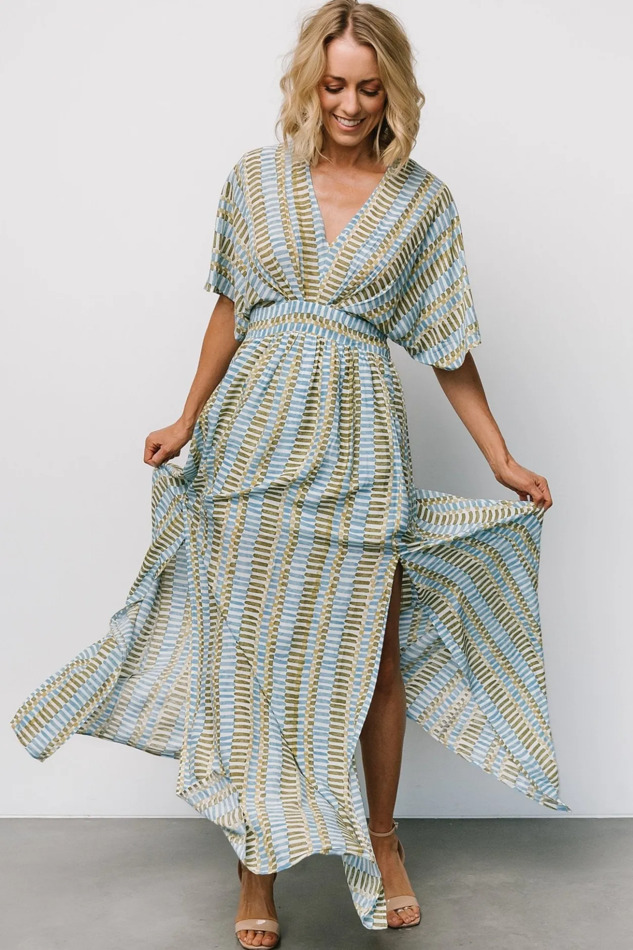 Best Baltic Born Mylis Kimono Dress | Blue + Green Print Blue+GreenPrint