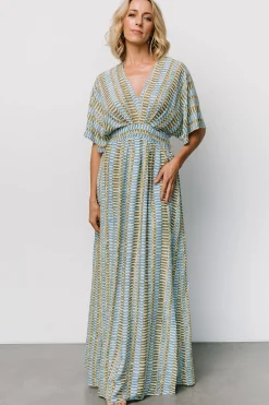 Best Baltic Born Mylis Kimono Dress | Blue + Green Print Blue+GreenPrint