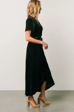 Online Baltic Born Nadine Velvet Midi Dress | Black