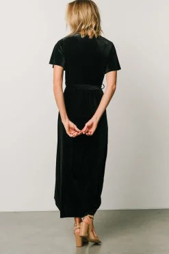Online Baltic Born Nadine Velvet Midi Dress | Black