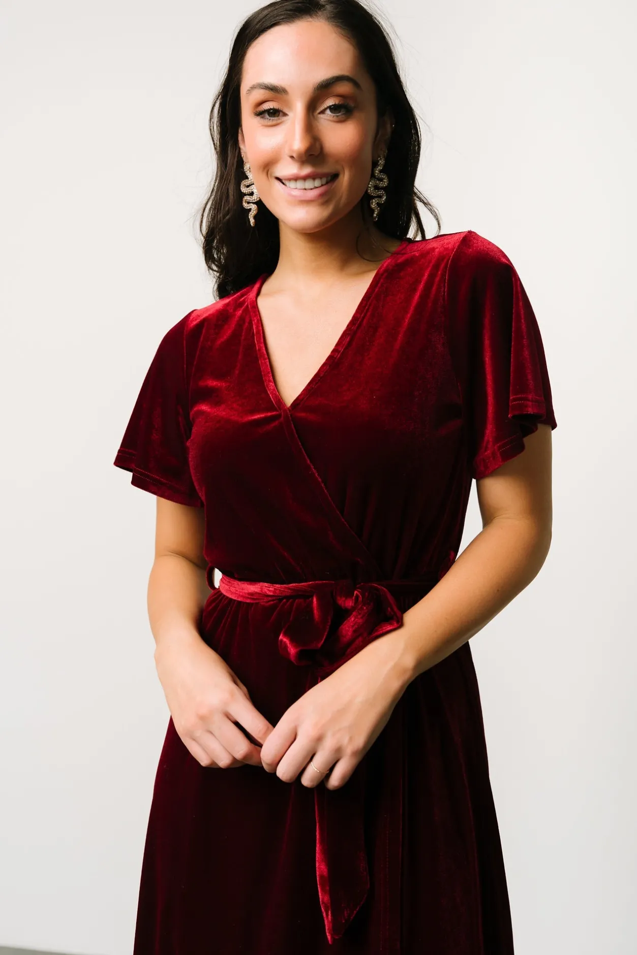 Fashion Baltic Born Nadine Velvet Midi Dress | Merlot