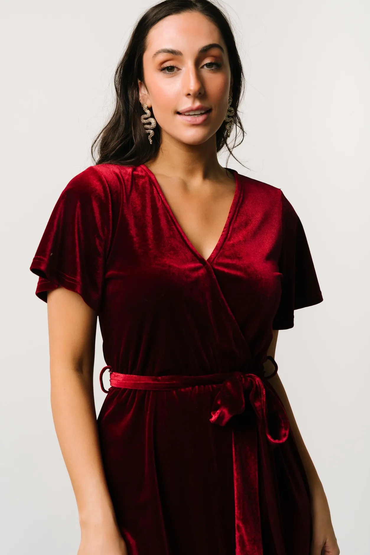 Fashion Baltic Born Nadine Velvet Midi Dress | Merlot