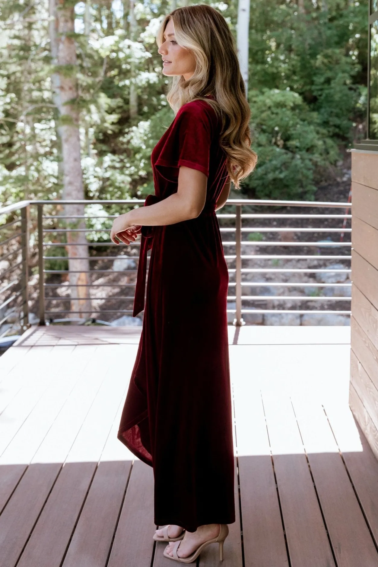Fashion Baltic Born Nadine Velvet Midi Dress | Merlot