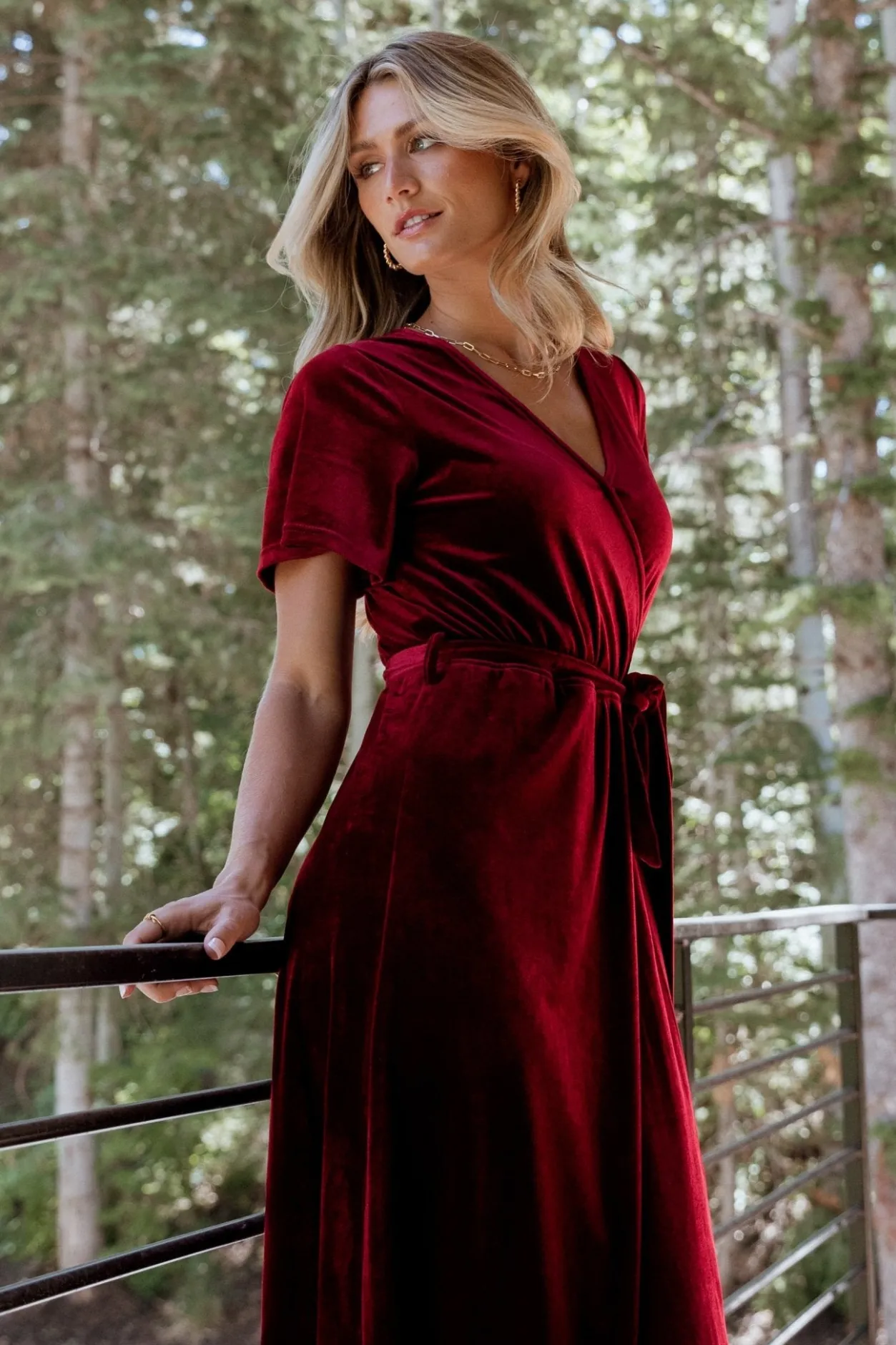 Fashion Baltic Born Nadine Velvet Midi Dress | Merlot