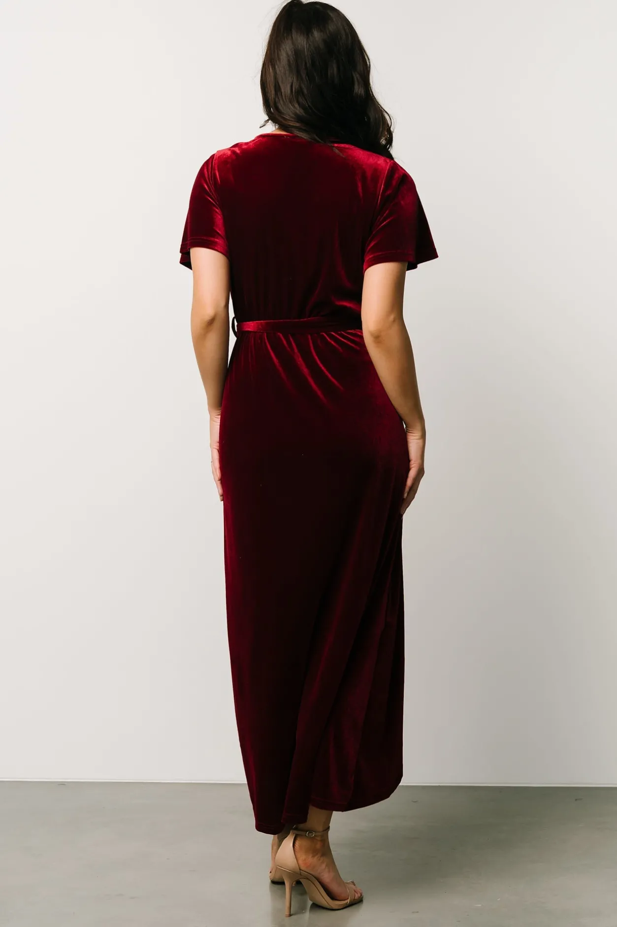 Fashion Baltic Born Nadine Velvet Midi Dress | Merlot